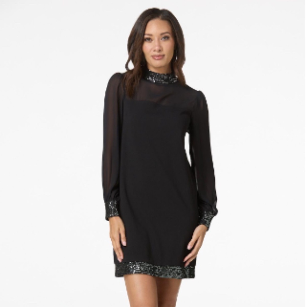 Cato NEW Sequin Mock Neck Fairy Cocktail Long Sleeve Illusion Dress Size 18/20W